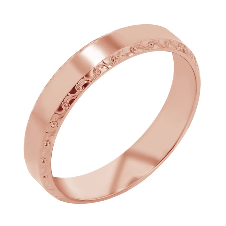 Zlaté svadobné obrúčky so zdobenými okrajmi Myron 113789