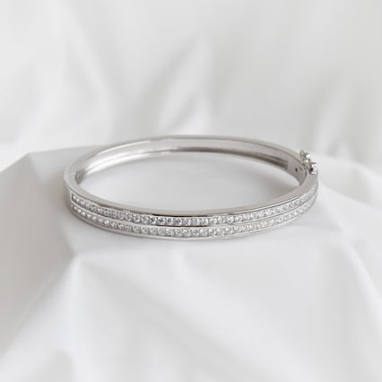 Strieborný náramok plný trblietavých zirkónov Charmain