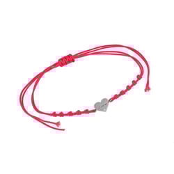 Povrázkový srdcový náramok s gravírovaním a diamantom Kia