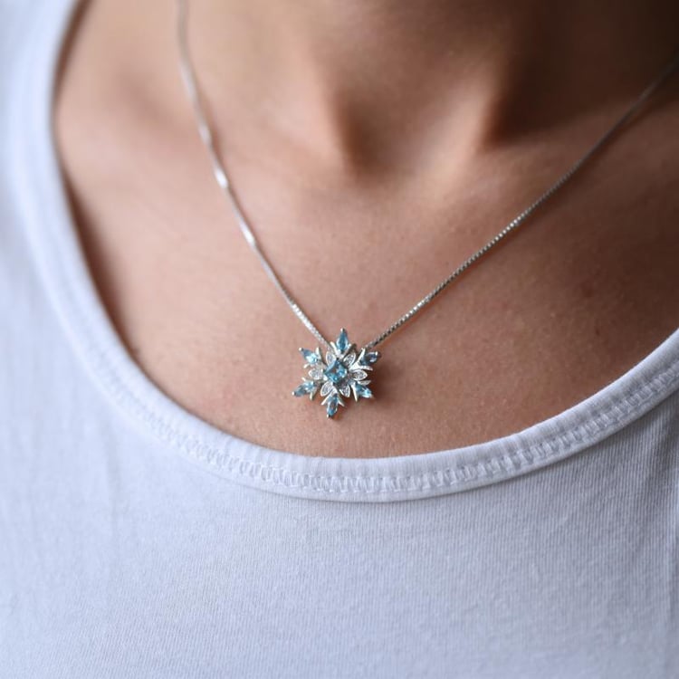 Náhrdelník s topásmi a zirkónmi 15212