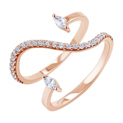 Atypický prsteň s moissanitmi Rishi