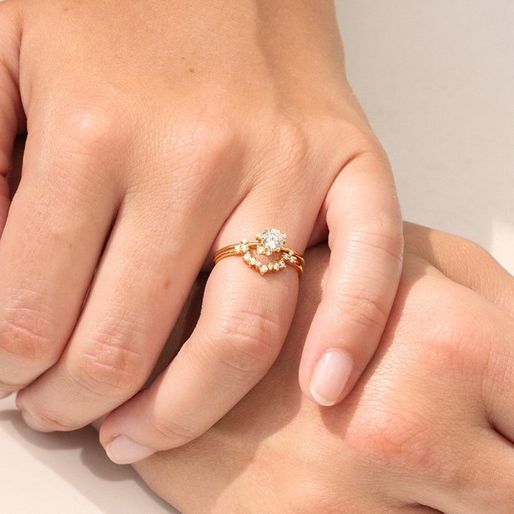 Vykrojený prsteň s round lab-grown diamantmi Keith 142491