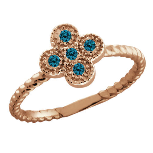 Zásnubný prsteň s modrými diamantmi zlatý 53441