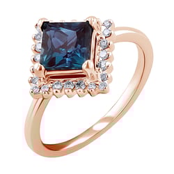 Prsteň s alexandritom a lab-grown diamantmi Kamal