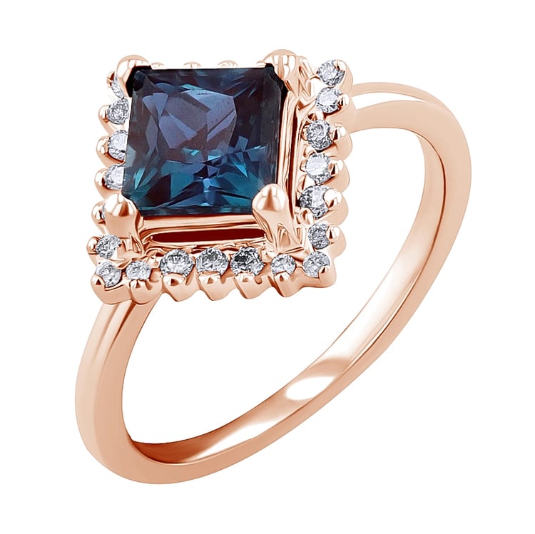 Prsteň s alexandritom a lab-grown diamantmi Kamal 125010