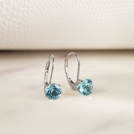 Strieborné visiace náušnice so švajčiarskymi topásmi Krauel