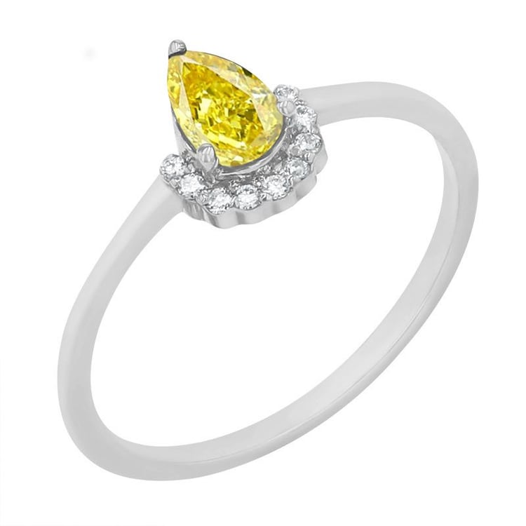 Zásnubný prsteň s certifikovaným fancy yellow lab-grown diamantom Dorean