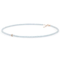 Strieborný náhrdelník s akvamarínovými korálkami Jason
