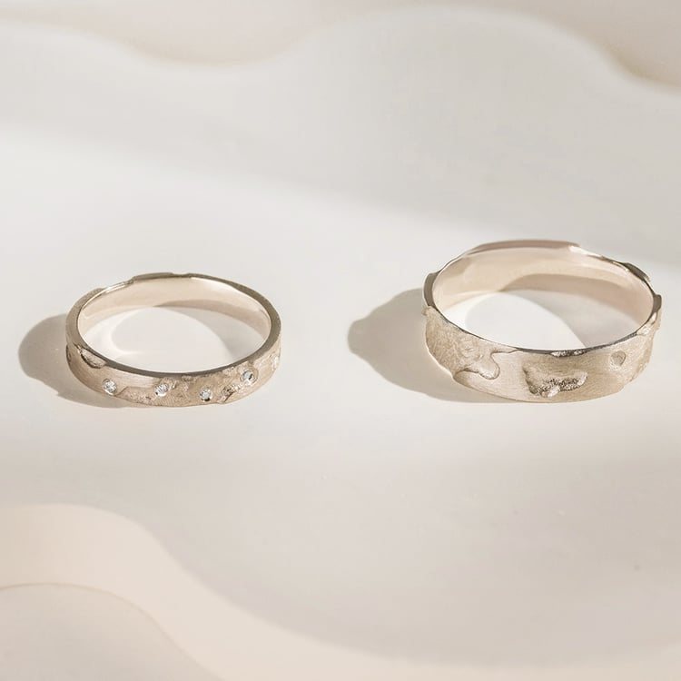 Svadobné obrúčky s ručne rytým povrchom Cley 166262