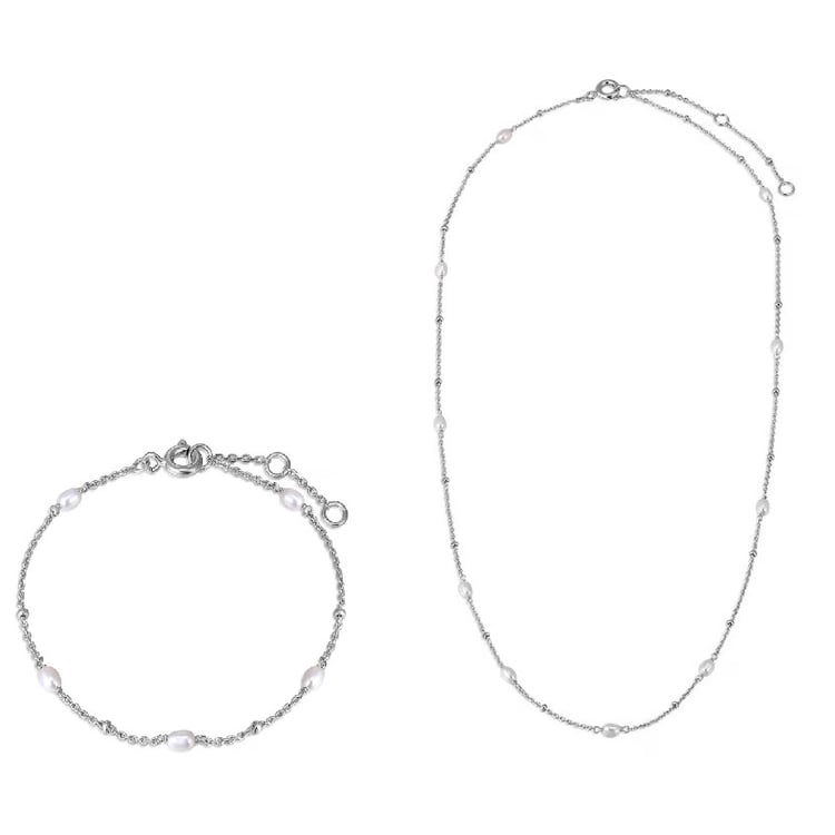 Strieborná kolekcia s perlami 164467