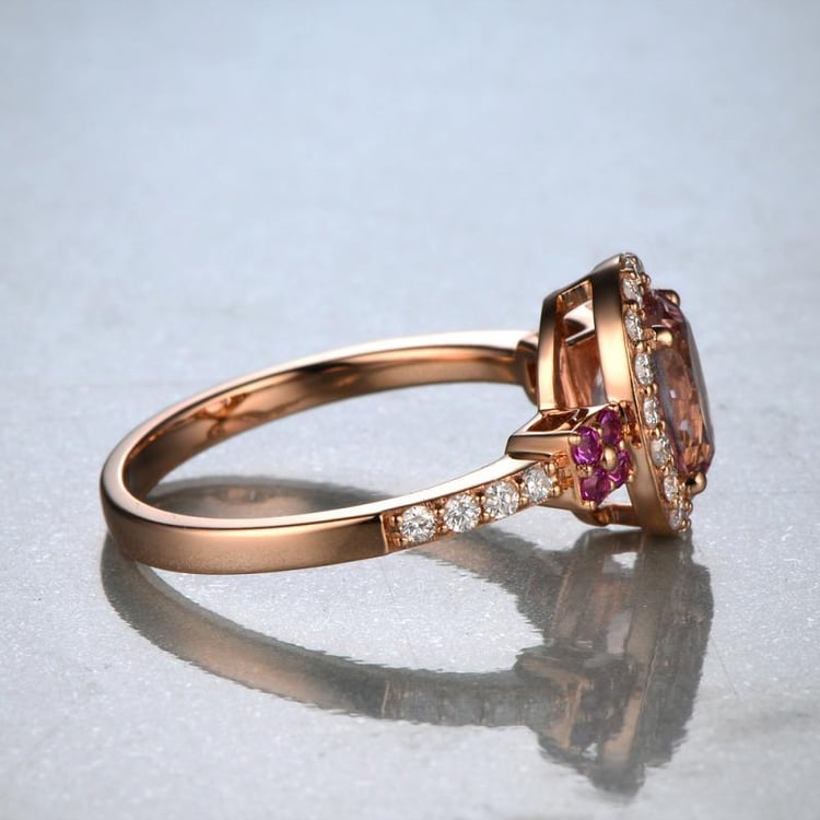 Morganitový zlatý prsteň 12670