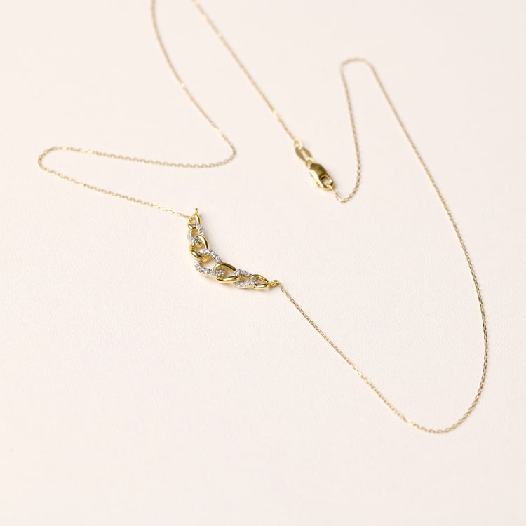 Zlatý prepletený náhrdelník s prírodnými diamantmi Purnima 165440