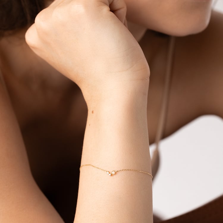 Zlatý náramok s opálom a zafírmi Maire 126824