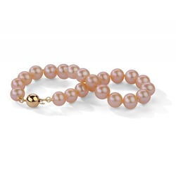 Zlatý náramok s broskyňovými 7 - 7.5 mm perlami Lely