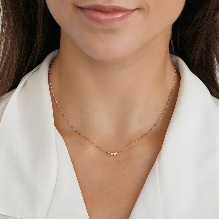 Minimalistický náhrdelník s drahokamami 158497