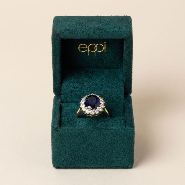 Rozvodový prsteň s modrým zafírom a diamantmi Andrew 165556