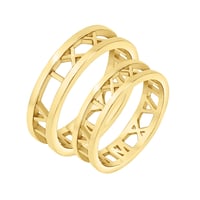 Zlaté svadobné obrúčky s voľbou písmen po obvode Noto