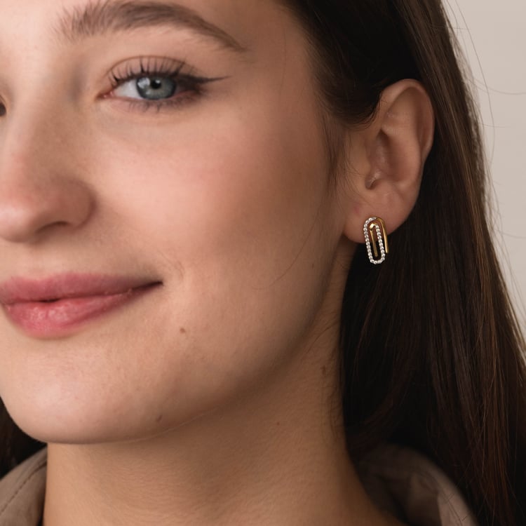 Zlaté náušnice s lab-grown diamantmi 165732