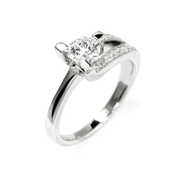 Zlatý zásnubný vintage prsteň s diamantmi Amaris