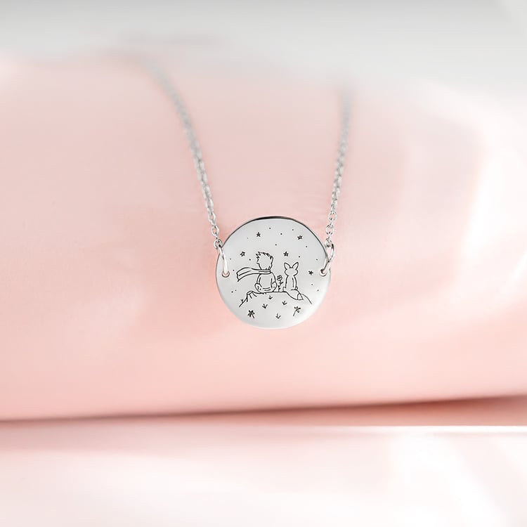 Náramok Malý princ s líškou a gravírom zo striebra 157517