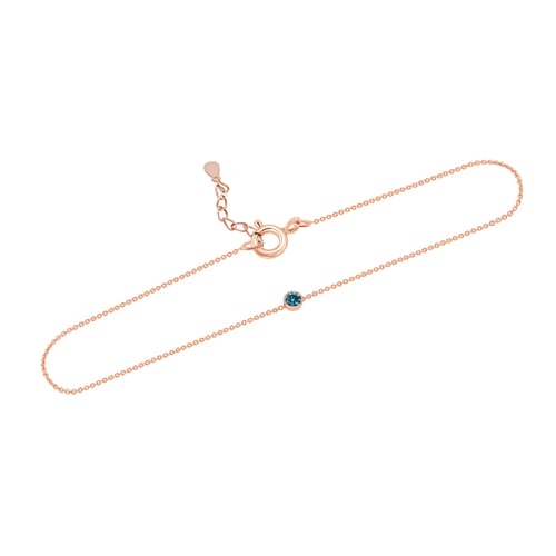 Strieborný minimalistický náramok s modrým diamantom Lepio