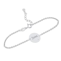 Strieborný náramok s diamantom a gravírom vašej voľby Okira