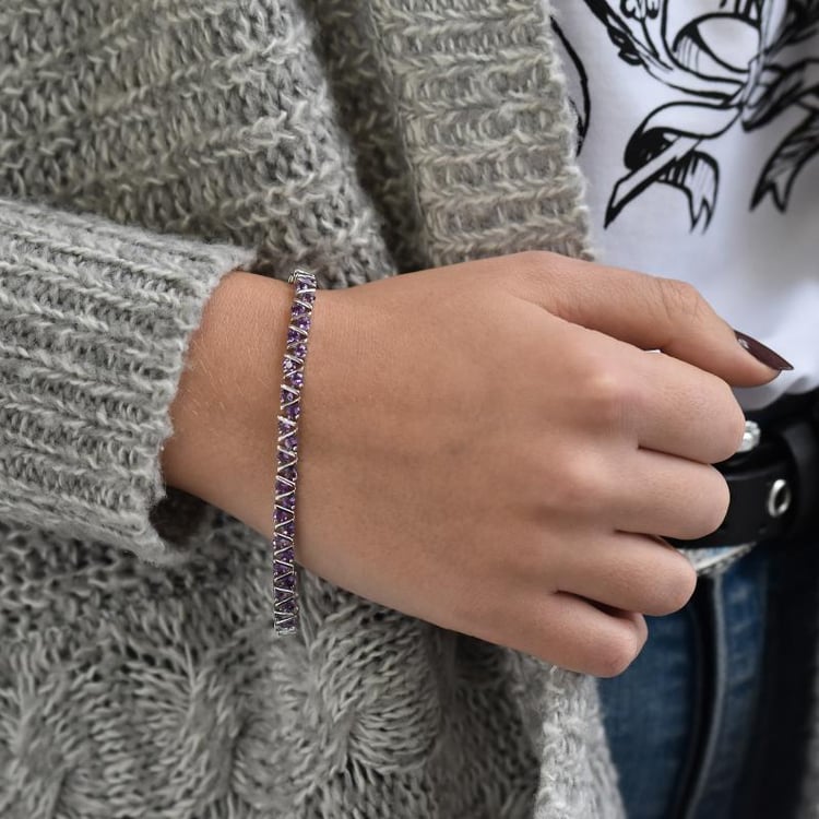 Ametystový náramok zo striebra Erlyna 6228