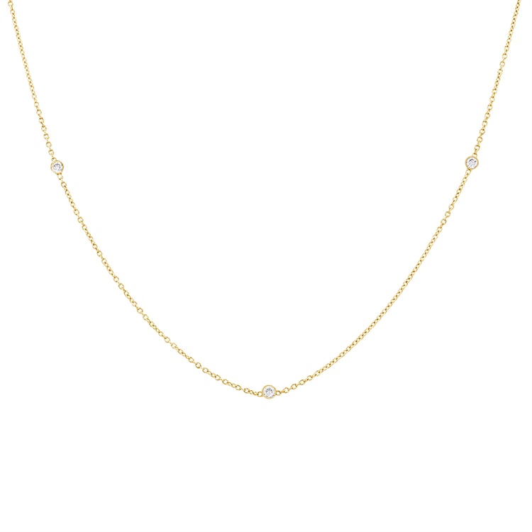 Zlatý náhrdelník s tremi diamantmi 78665