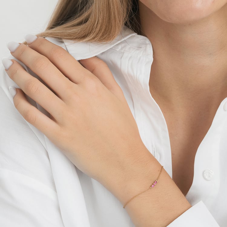 Minimalistický náramok s rubínmi Ruby 163703