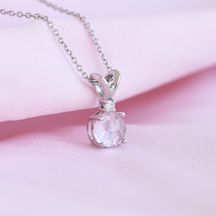 Prívesok zo zlata s ruženínom a diamantom 80514