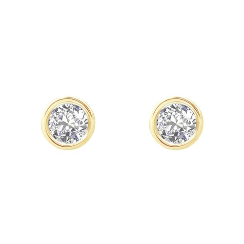 Náušnice s bezel osadenými 0.20 ct diamantmi Kamali
