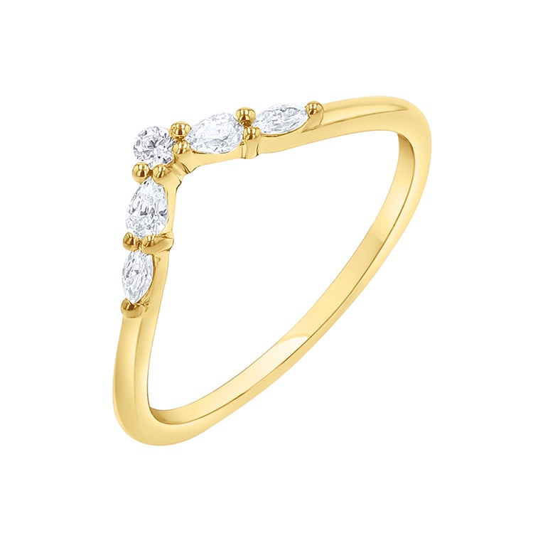 Vykrojený prsteň s round, pear a marquise diamantmi Craig