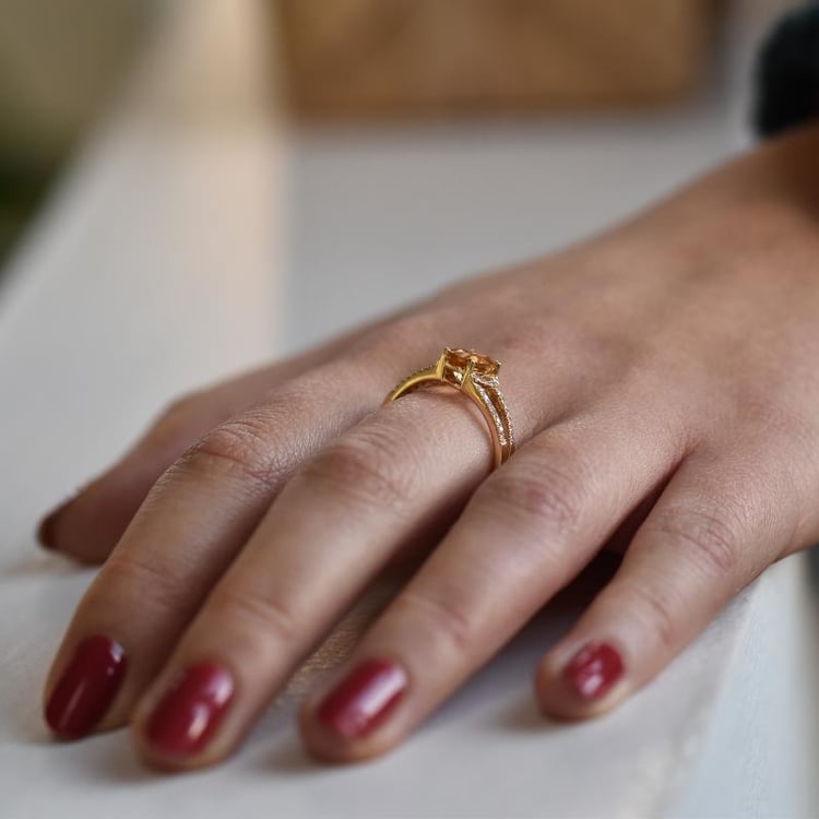 Zlatý prsteň s citrínom 38409