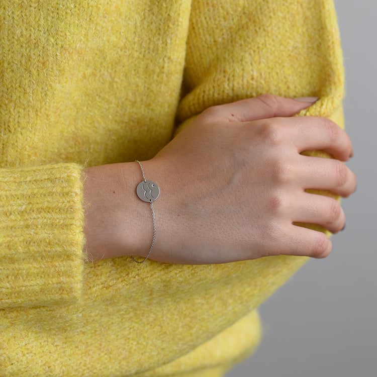 Náramok so znamením a akvamarínom Vodnár 58185