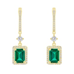 Smaragdové náušnice s lab-grown diamantmi Kally