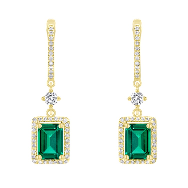 Smaragdové náušnice s lab-grown diamantmi Kally 132877