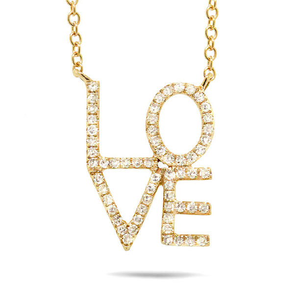Zlatý náhrdelník s diamantmi love