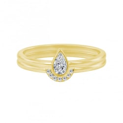 Zlatý zásnubný set prsteňov s pear ertifikovaným diamantom Paiha