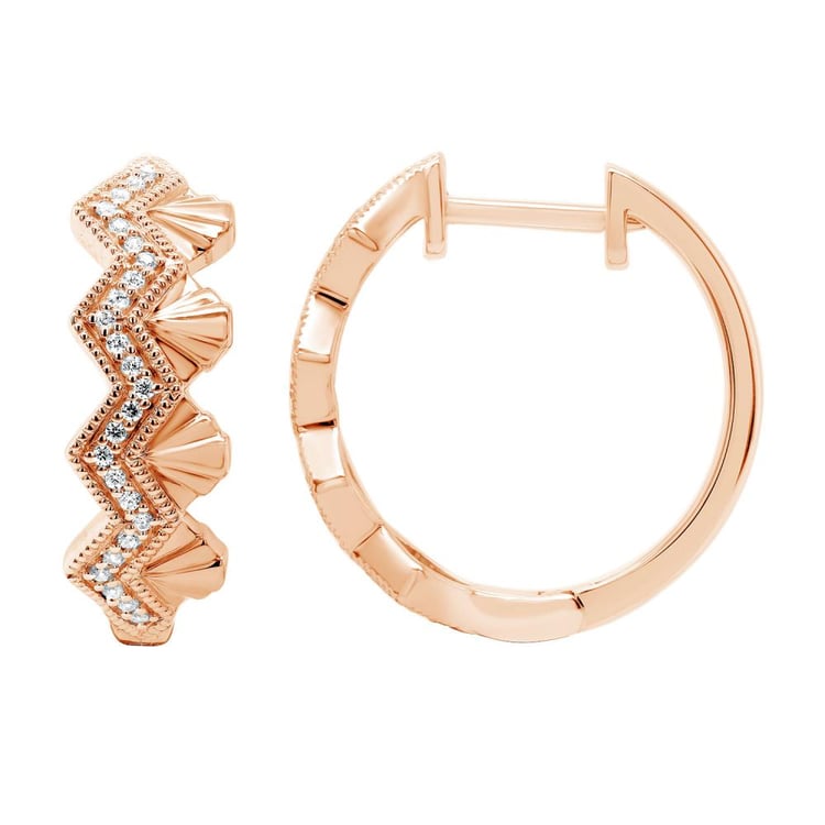 Strieborné neobvyklé kruhové náušnice s diamantmi Alva 160985