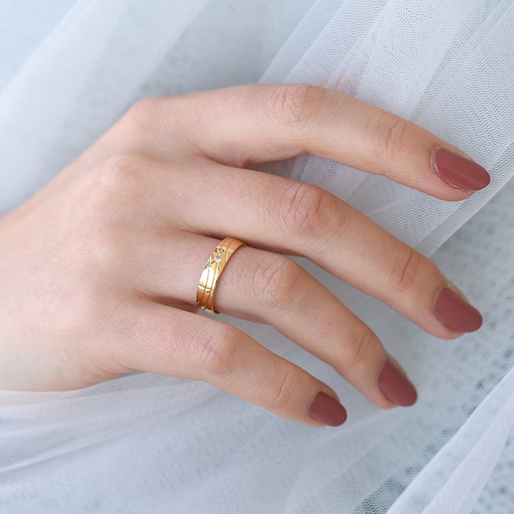 Zlatý diamantový prsteň 61441