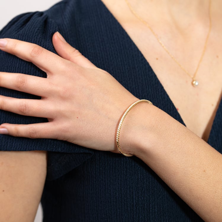 Zlatý flexi náramok s diamantmi Berry 150258