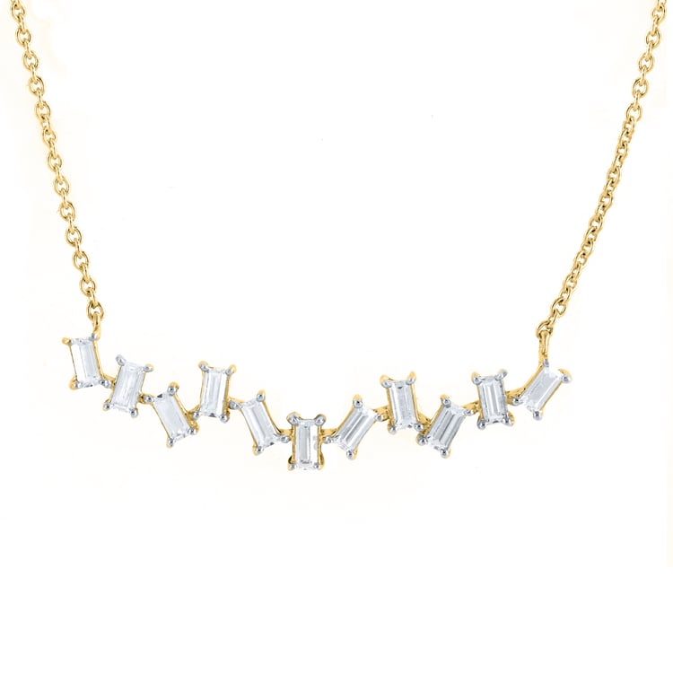 Moderný zlatý náhrdelník s baguette lab-grown diamantmi Parvati 165221
