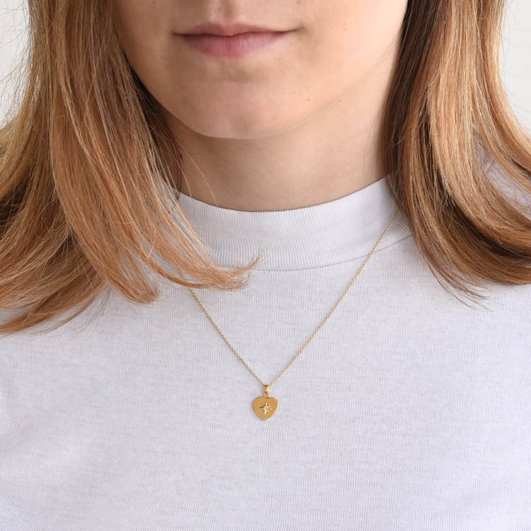 Srdiečkový prívesok z žltého zlata s diamantom 81577