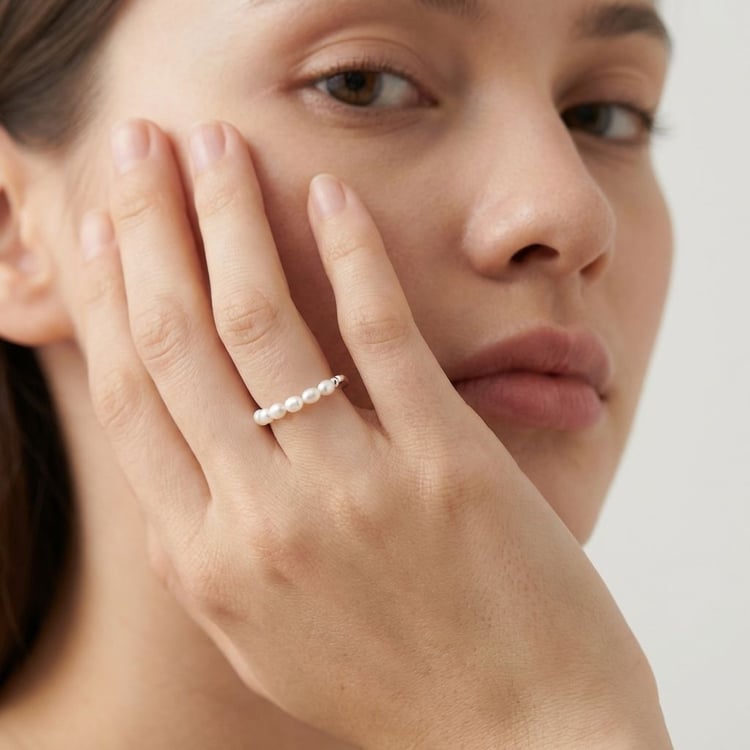 Strieborný prsteň s perlami Ariel 166415