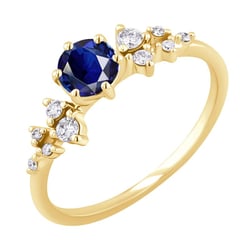 Zásnubný prsteň so zafírom a diamantmi Olha