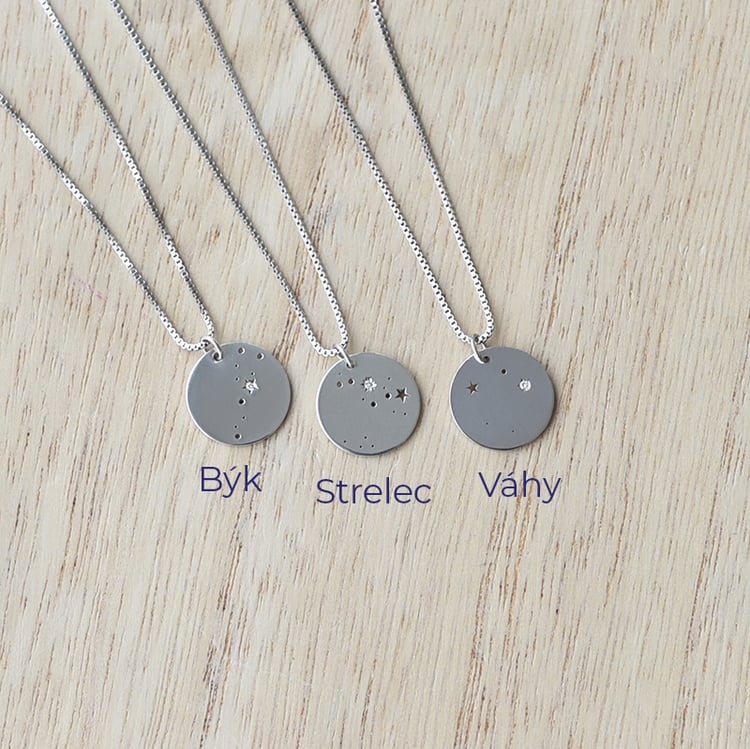 Strieborný prívesok so súhvezdím a diamantom 61716