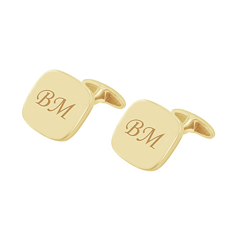 Zlaté manžetové gombíky s gravírom Tile 80966