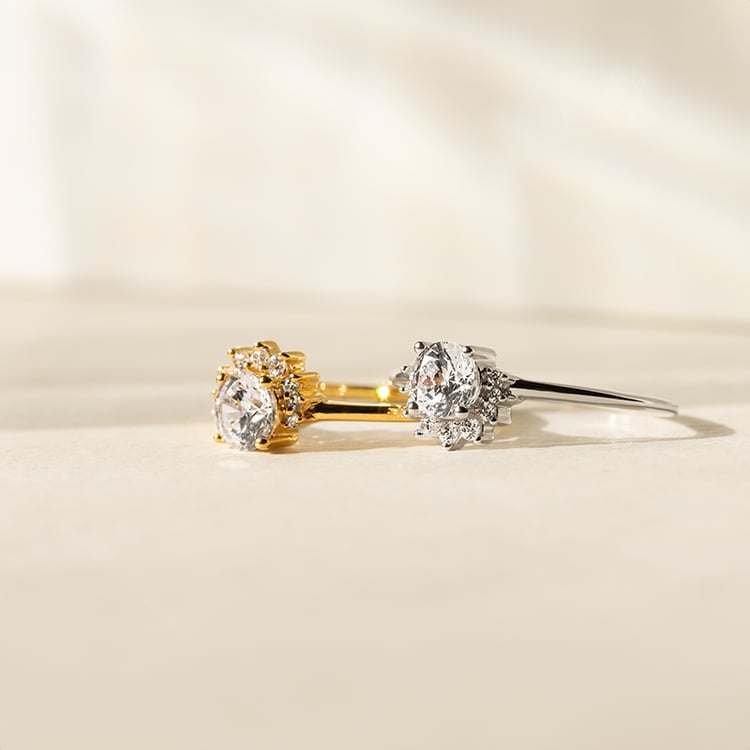 Half halo prsteň s diamantmi Caio 139324