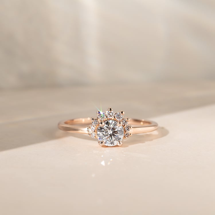 Half halo prsteň s 0.45ct IGI certifikovaným diamantom Caio 140111