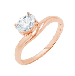 Atypický zásnubný prsteň s oval lab-grown diamantom Adina